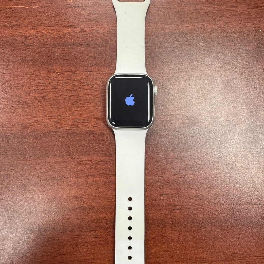 Apple Watch 8 Series 41mm with band, screen protector, and charger